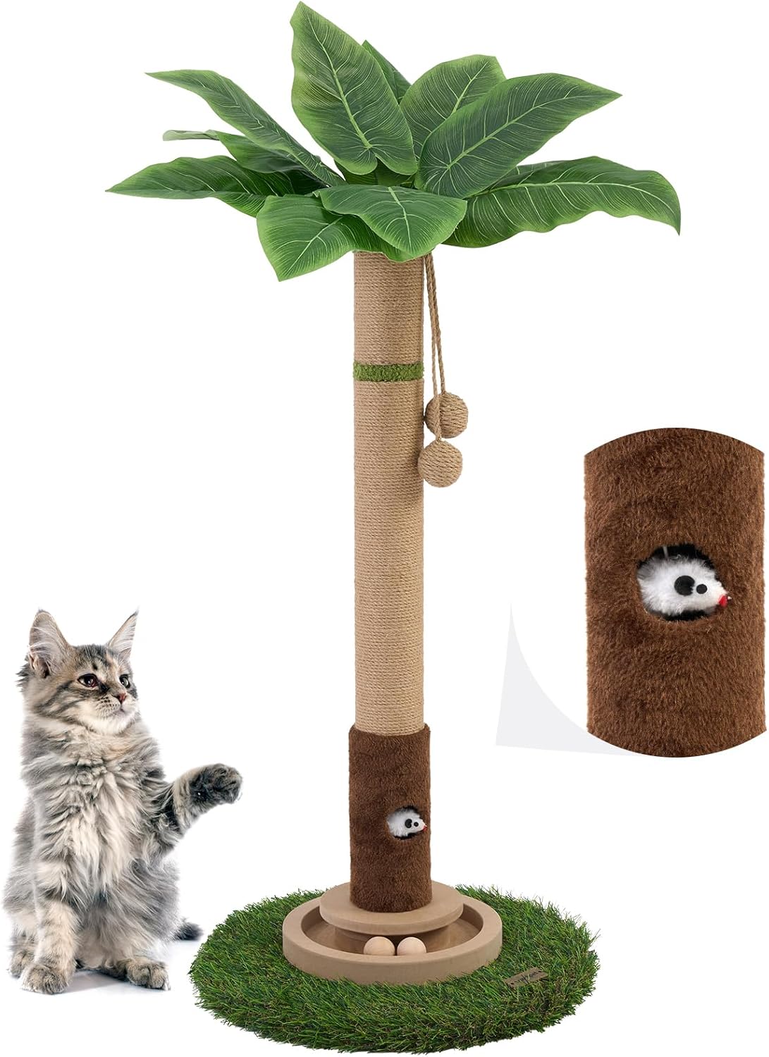 Cat Scratching Post 35'' Tall Cat Scratcher Tree Tower Scratching Posts for Indoor Cats with Cat