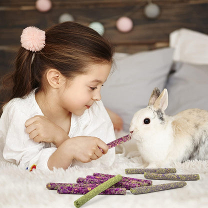 Sofier Timothy Hay Sticks - 44Pcs Natural Chews for Teeth - Handmade Rabbit & Guinea Pig Toys
