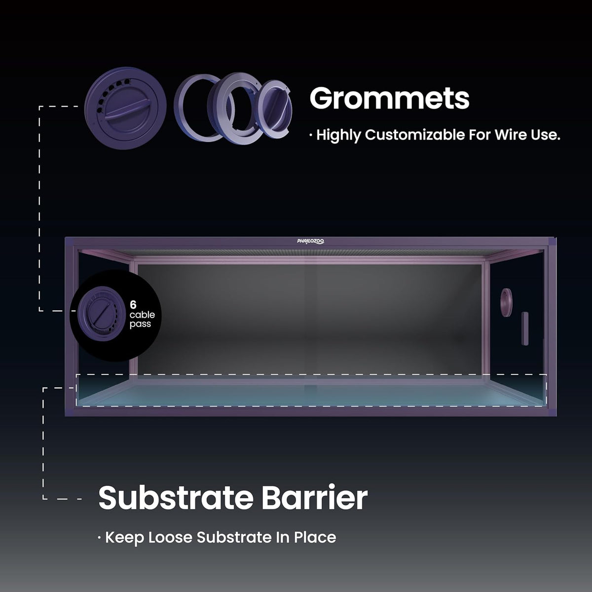 85 Gallon Reptile Tank, Front Opening Snake Tank for Easy Maintenance, Reptile Enclosure with Top