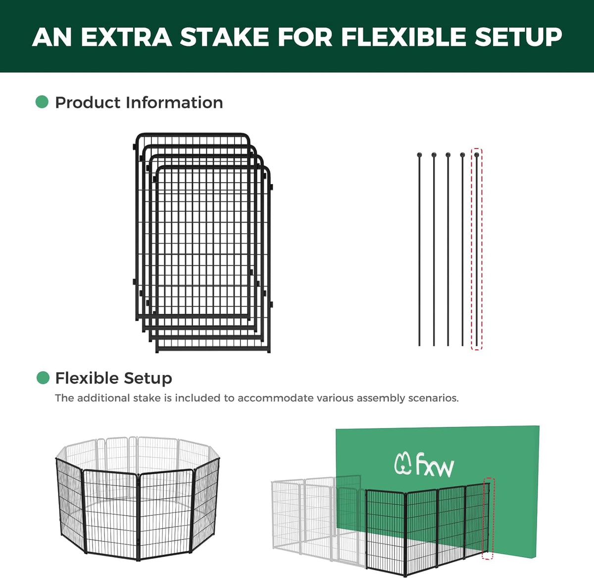 FXW Homeplus Unleashed Indoor Dog Playpen - Stress-Free and Safe Play, Heavy Duty 45 Inch 4 Wire