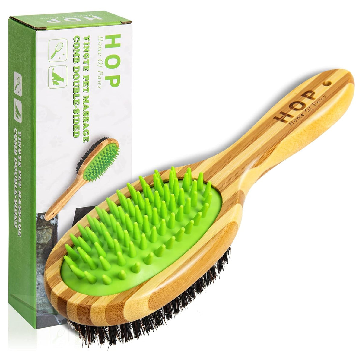 Short Hair Dog Brush for Detangling and Shedding Coats, Silicone Pet Brushing Comb, Massage, Blood