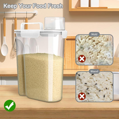 Rice Container, Airtight Rice Storage Container 10lb, Cereal Containers Storage, BPA Free Food