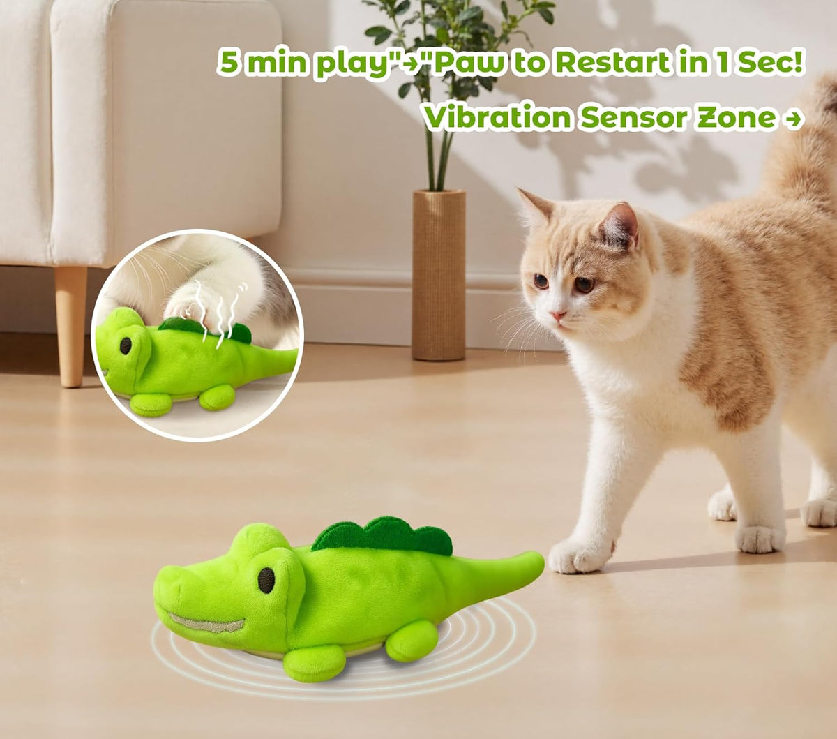 Interactive Cat Toys for Indoor Cats - Automatic Moving Cat Chase Toy for Bored Indoor Adult Cats