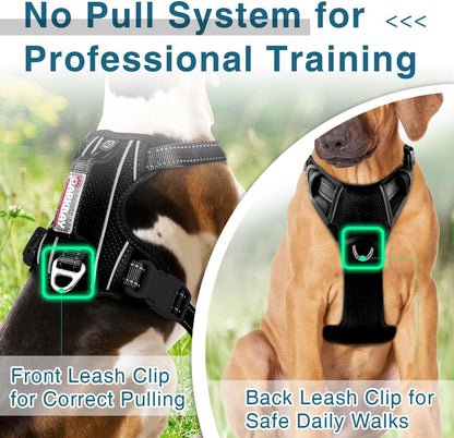 BARKBAY Dog Harness No Pull with ID Tag Pocket - Heavy Duty, Reflective, Easy Control for Large