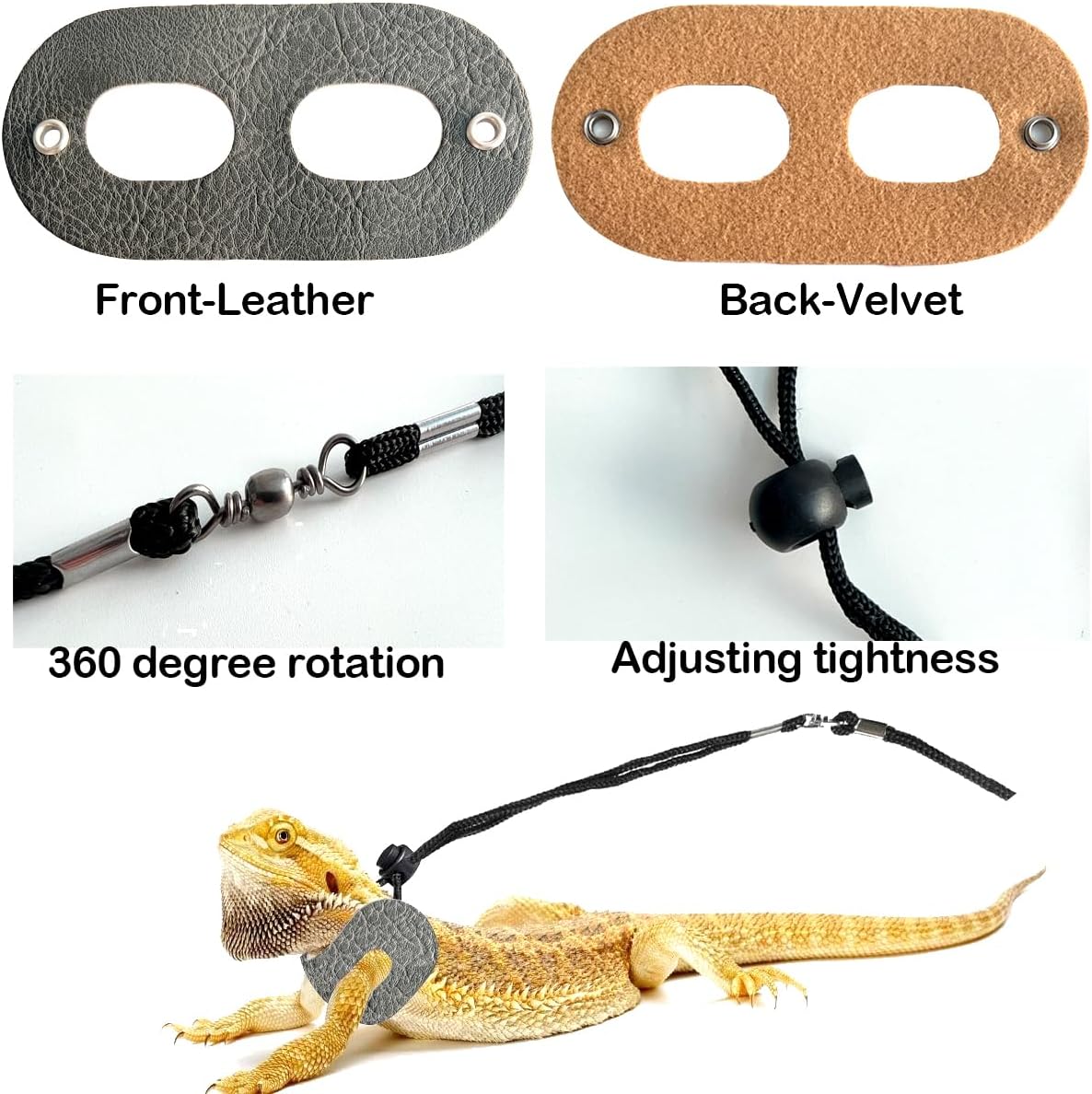 Lizard Backpack Travel Carrier,Bearded Dragon Travel Backpack with Harness and Leash Set,Space