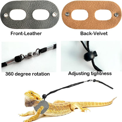 Lizard Backpack Travel Carrier,Bearded Dragon Travel Backpack with Harness and Leash Set,Space