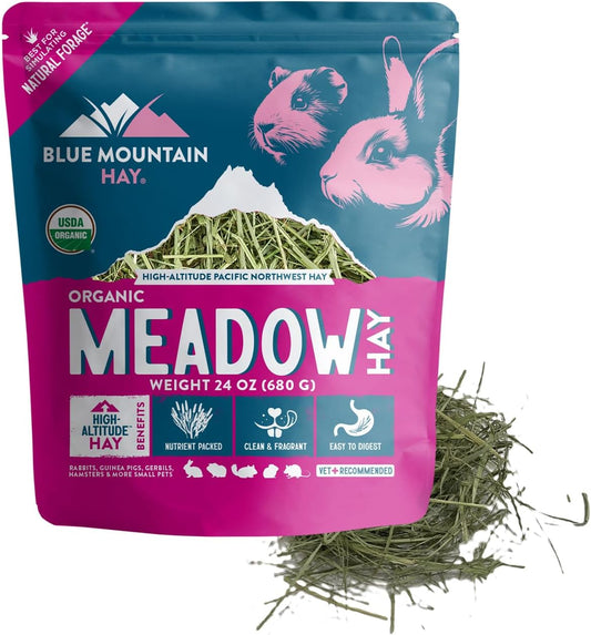 Blue Mountain Hay | Fresh Organic Meadow Hay (24 Ounce) | Mimics Natural Forage | High-Altitude Hay