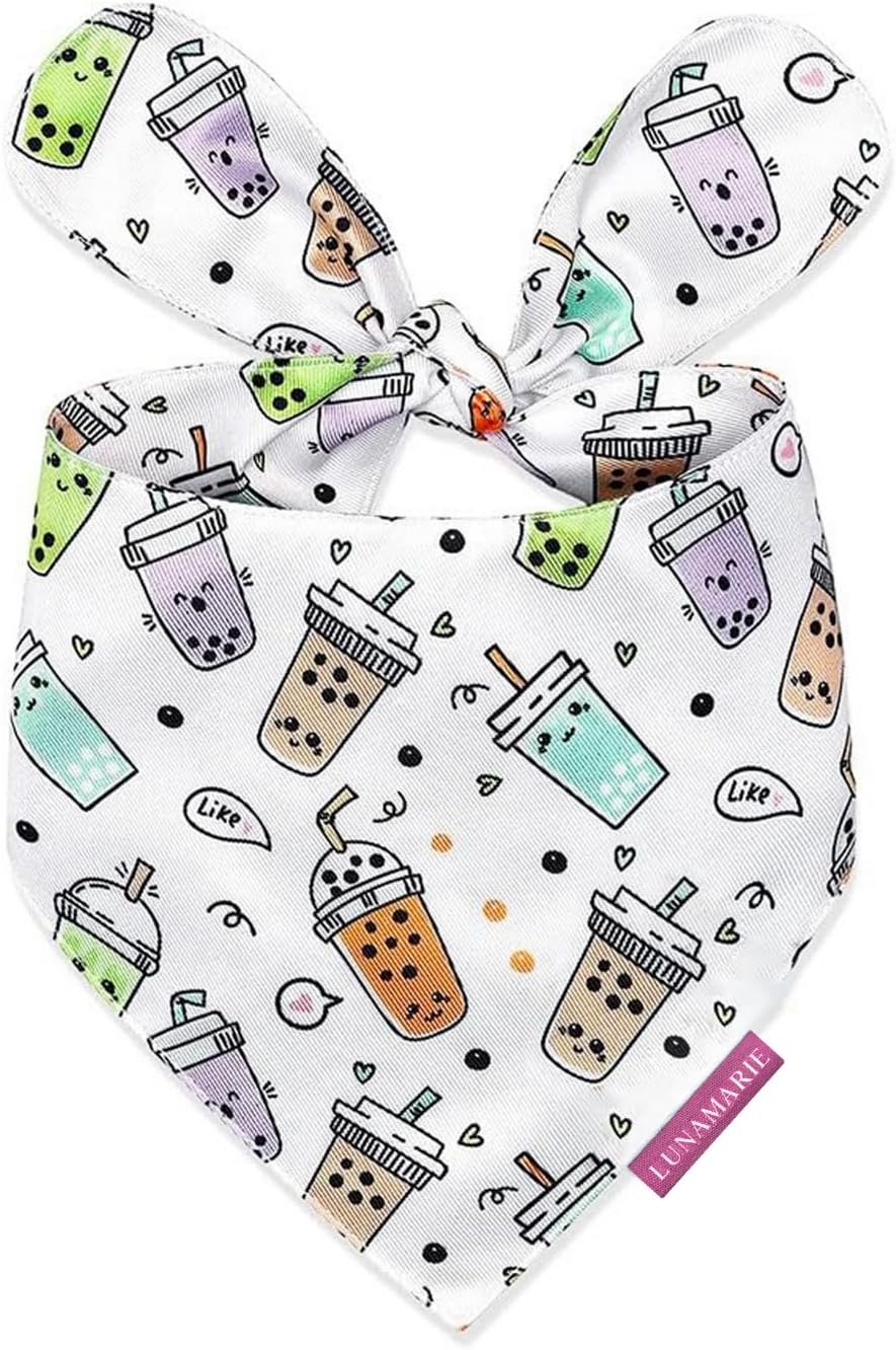LunaMarie - Luxury Pet Birthday Bandanas -Premium & Silky Poly Fabric | 100% Handmade | Custom