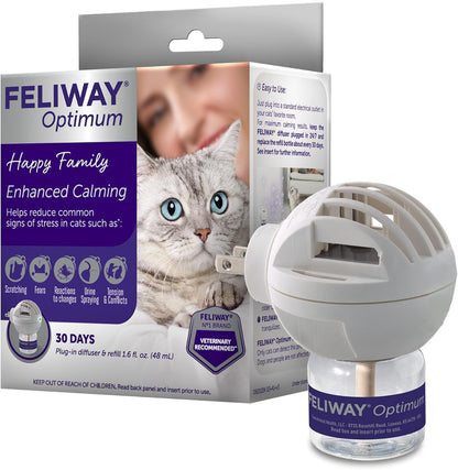 FELIWAY® Optimum 30 Day Cat Calming Plug In Pheromone Diffuser Starter Kit, 48ml - Helps Reduce