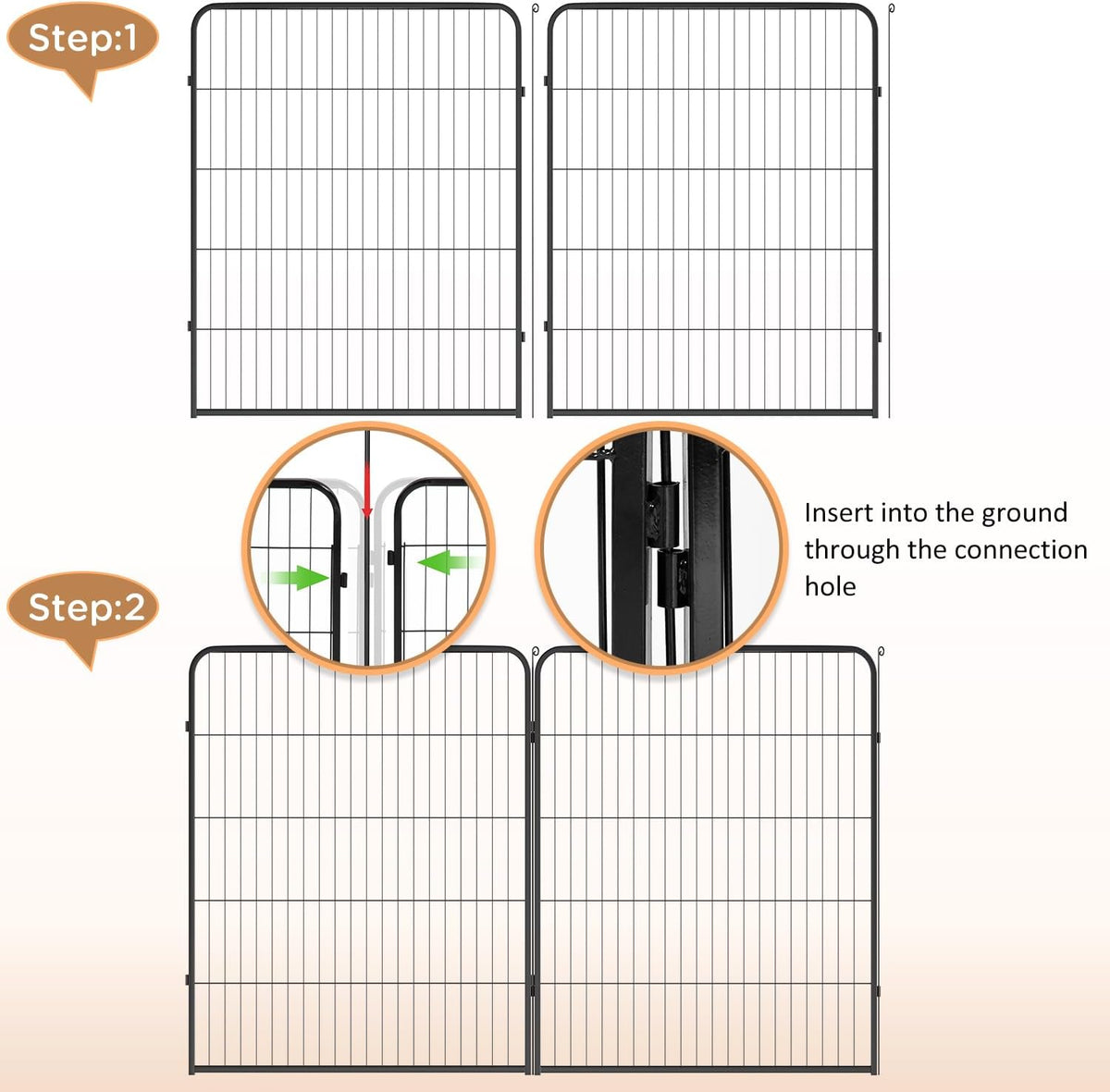 BestPet Dog Playpen Indoor 40 inch 4 Panels Metal Dog Pen Pet Dog Fence Outdoor Exercise Pen with