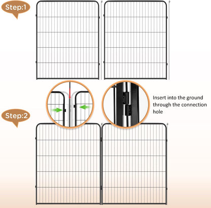BestPet Dog Playpen Indoor 40 inch 4 Panels Metal Dog Pen Pet Dog Fence Outdoor Exercise Pen with