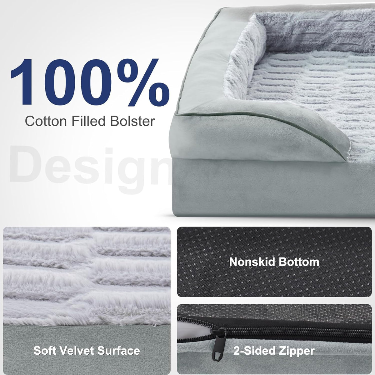 FURTIME Orthopedic Dog Bed for Extra Large Dogs - XL Washable Dog Sofa Bed Large, Supportive Foam