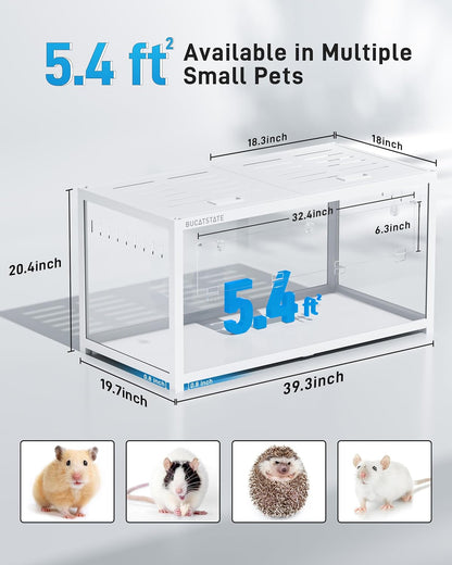 BUCATSTATE Hamster Cage 3.0: Metal Large Rat Cage Stackable with Top Access Easy Assemble 39.3L x