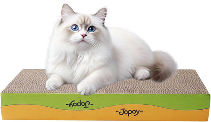 Cat Scratching Board, Corrugate Cat Scratcher for Indoor Cats with Catnip, Cat Scratch Pad with