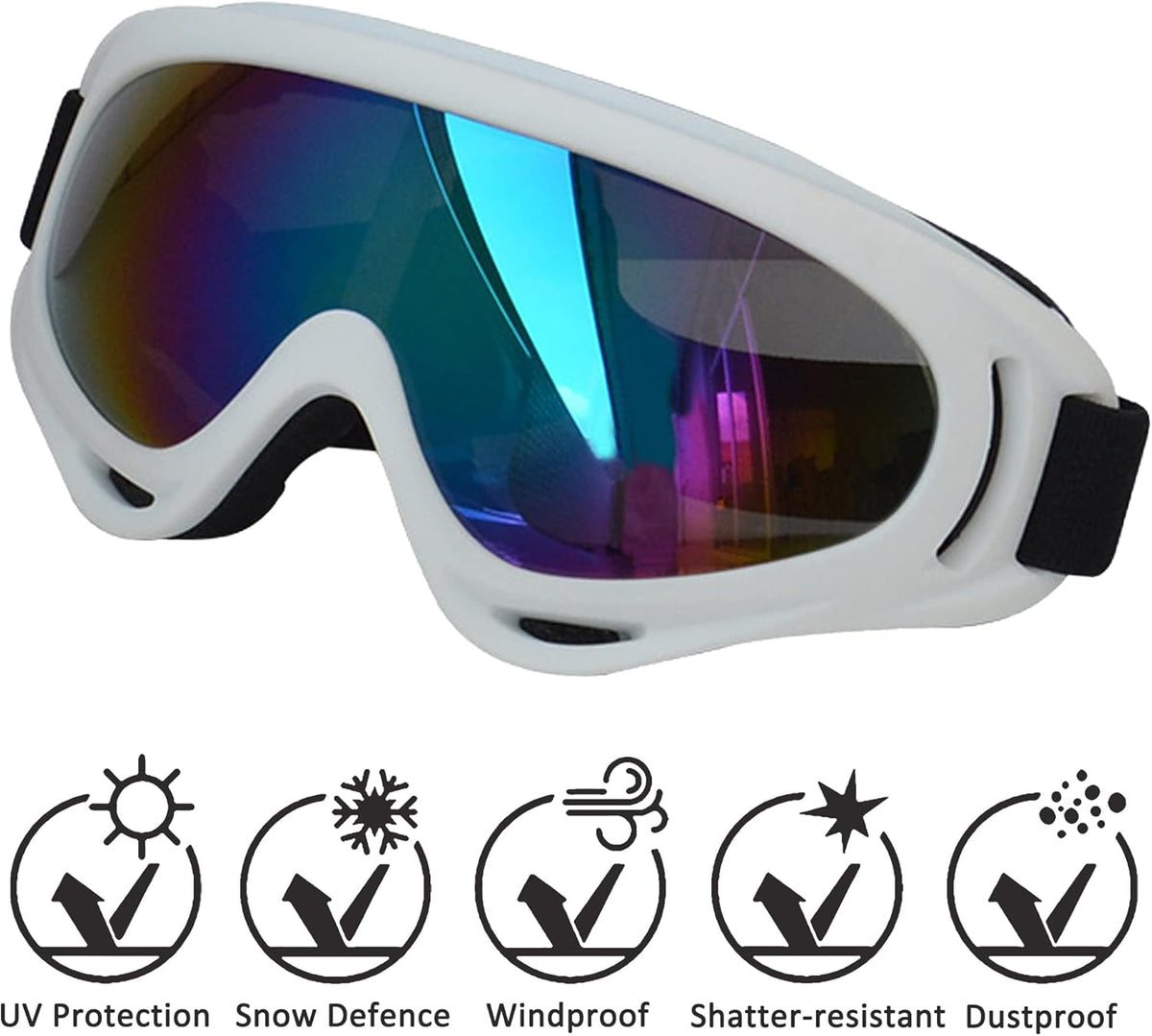 Large Dog Sunglasses With Adjustable Strap UV Protection, Windproof Puppy Eyewear, Suitable for