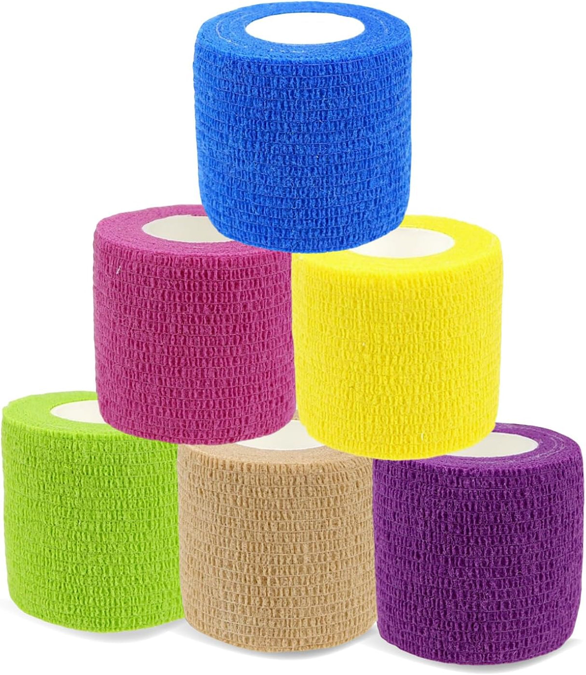 Pet Bandage 6 Rolls, Adhesive Bandage, Self Adhesive Bandage, First Aid Adhesive Gauze, for Horses