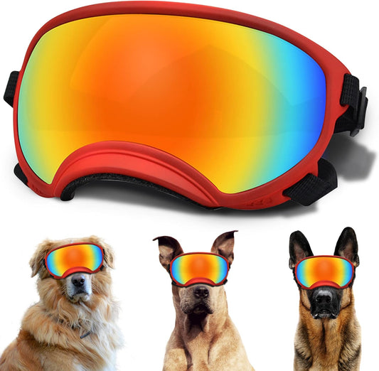 Large Dog Sunglasses, Dog Goggles with Adjustable Strap UV Protection Winproof Dog Puppy
