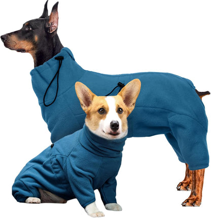 ROZKITCH Dog Long Sleeve Pajamas, Pet Windproof Warm Cold Weather Jacket Vest Cozy Jumpsuit Apparel