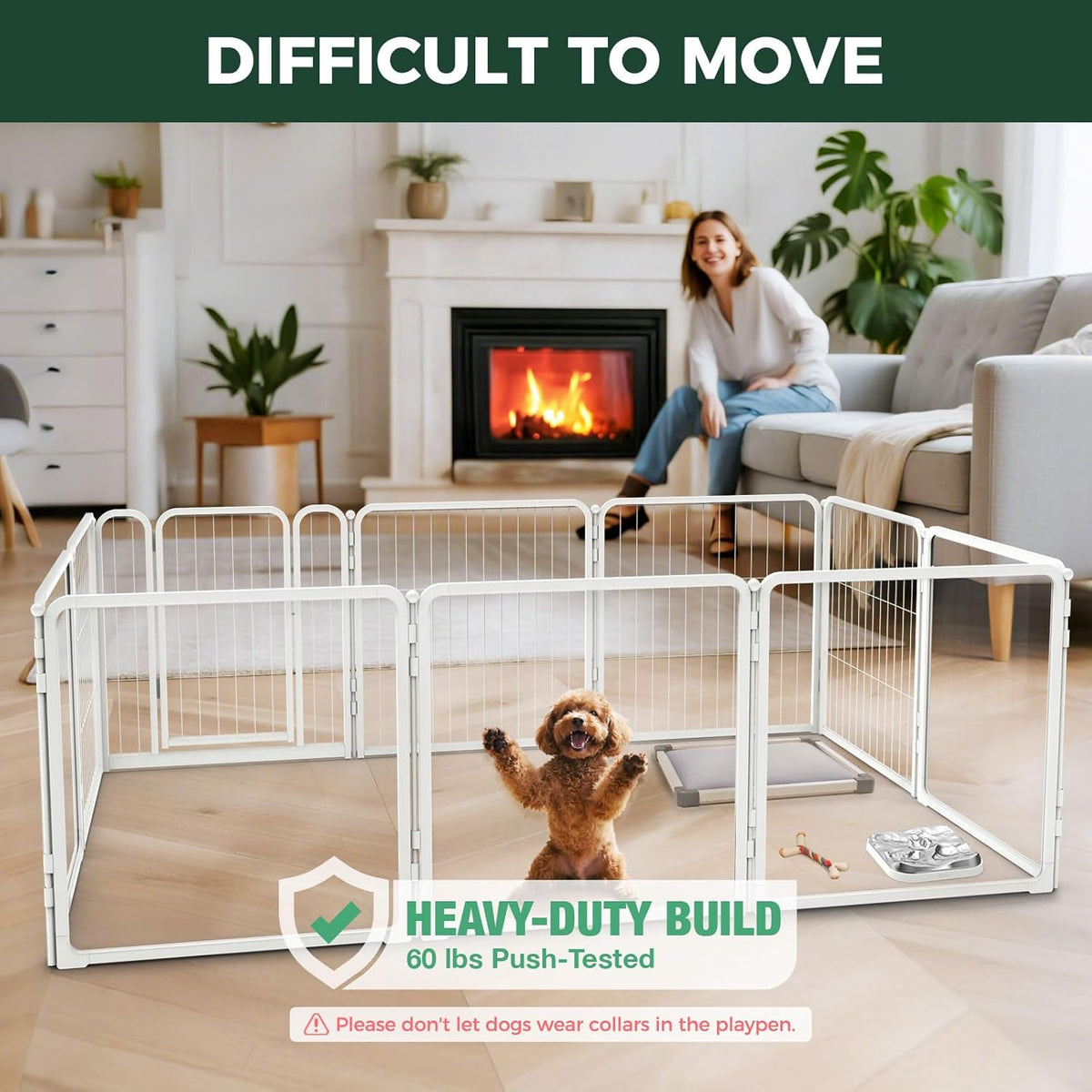 FXW Homeplus Unleashed Indoor Dog Playpen - Stress-Free and Safe Play, Heavy Duty 24 Inch 5 Acrylic