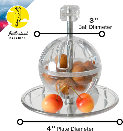 Featherland Paradise - Cage Mounted Buffet Ball - Interactive Bird Toy and Treat Dispenser