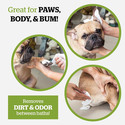 Pogi’s Dog Grooming Wipes – Hypoallergenic Pet Wipes for Paws, Body & Butt – Cleaning & Hydrating