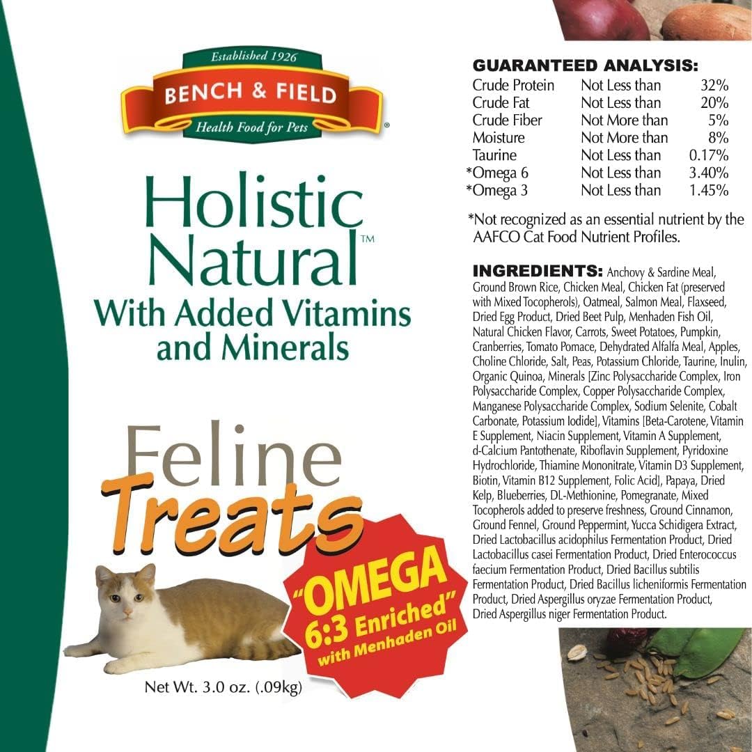 Bench & Field Holistic Natural Healthy Kitty Cat Treats | Crunchy Fish-Shaped Bites | Delicious