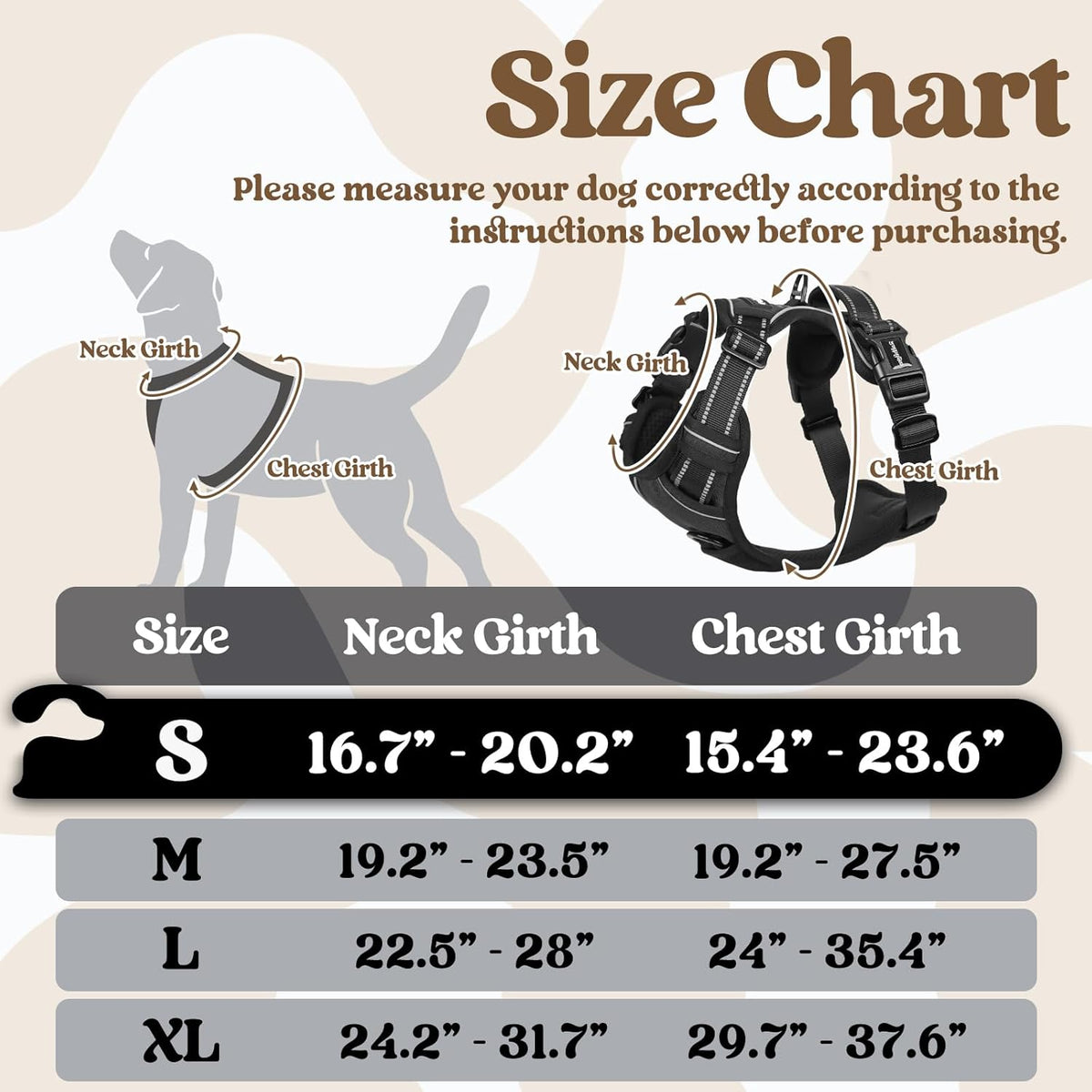 rabbitgoo Dog Harness Small Sized, No Pull Pet Harness with 3 Buckles, Adjustable Soft Padded Vest