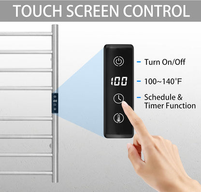 KEG Smart WiFi Towel Warmer Wall Mounted with Built-in Timer and Temperature Adjust Control, 8 Bars
