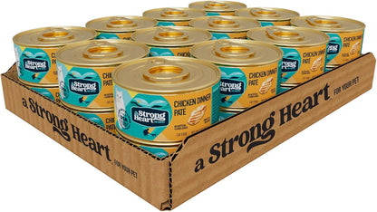 A Strong Heart Canned Wet Cat Food, Chicken Dinner Paté - 3 oz Cans (Pack of 24), Made in The USA