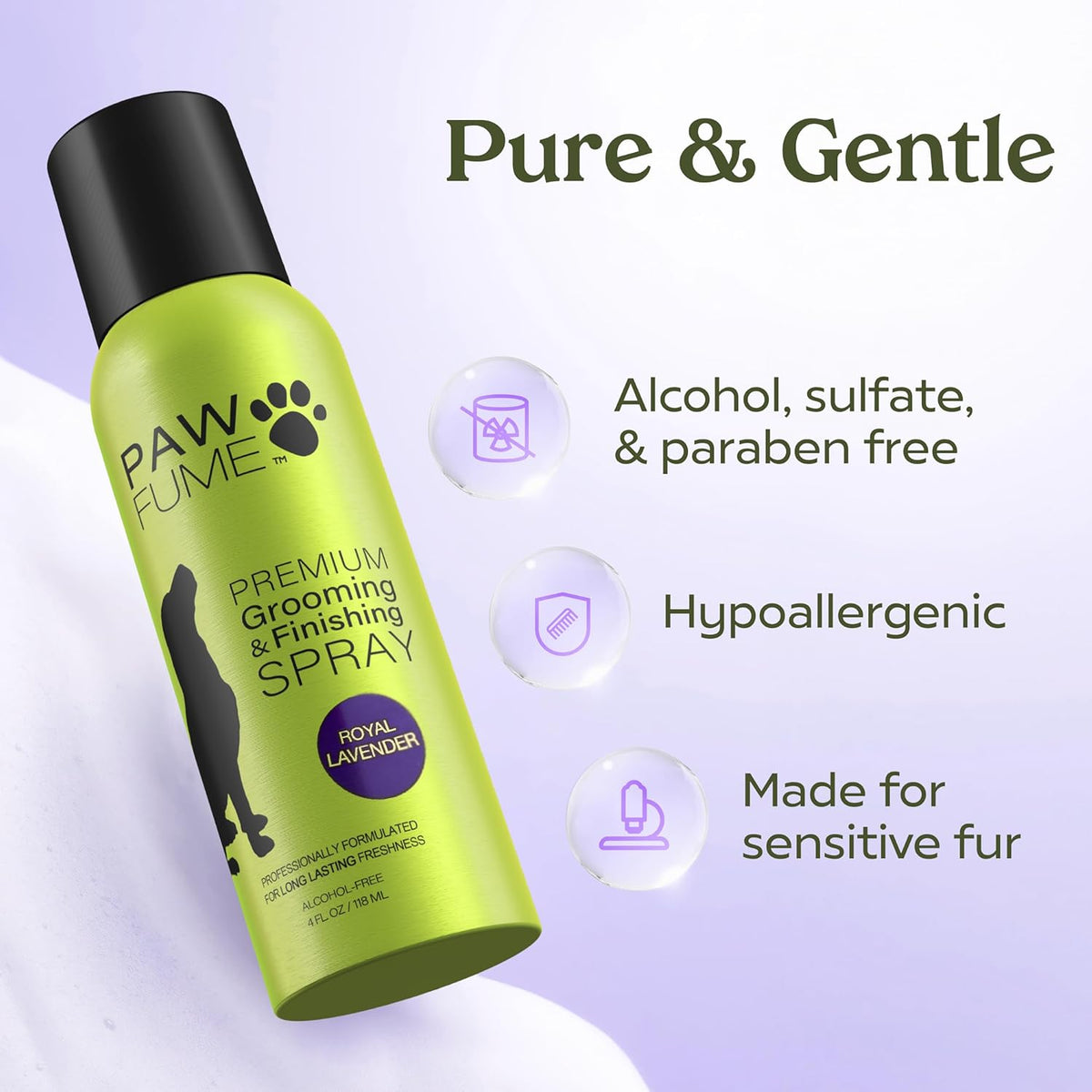 PAWFUME Dog Detangler Grooming Spray, Royal Lavender, 2-Pack – Keeps Pups Fresh All Day