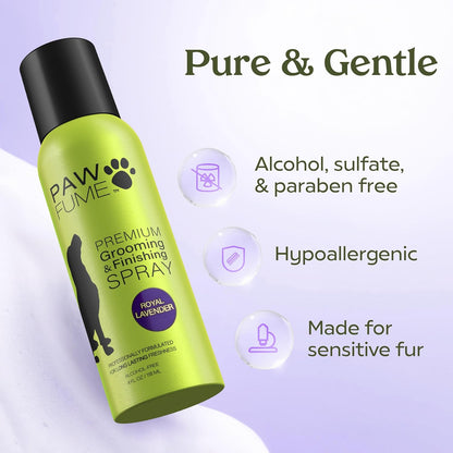 PAWFUME Dog Detangler Grooming Spray, Royal Lavender, 2-Pack – Keeps Pups Fresh All Day
