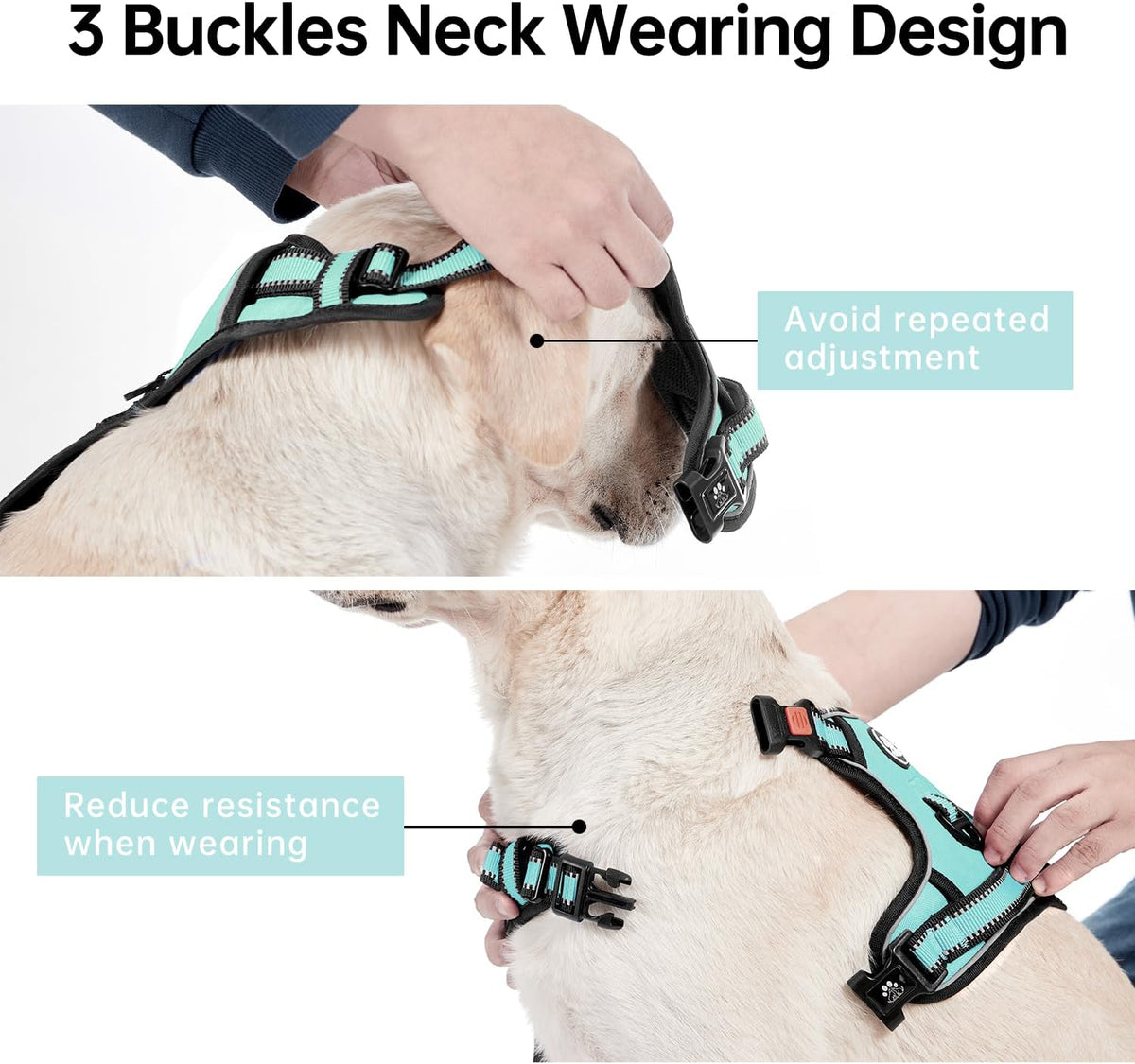 IVY&LANE No Pull Dog Harness with Leash Set, Reflective No Choke Pet Vest,Adjustable Oxford Dog