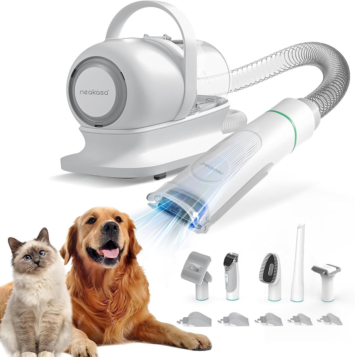 Neakasa P1 Pro Pet Grooming Kit & Vacuum Suction 99% Pet Hair, Professional Clippers with 5 Proven
