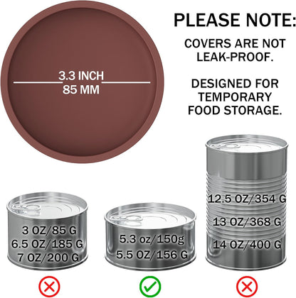 OHMO 2 Pack Pet Food Can Lids, (3.3 in / 85mm) Silicone Pet Food Can Lids Covers for 5.5 oz Cat and