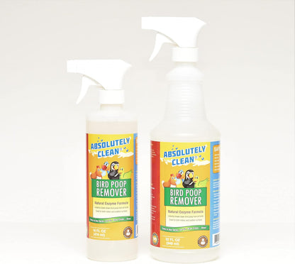 Absolutely Clean Amazing Bird Poop Remover - Just Spray/Wipe - Safely & Easily Removes Bird Messes