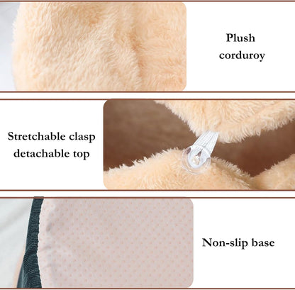 Cat Cave Bed – Plush, Warm & Calming Hideaway with Detachable Lid & Mat, Covered House for Indoor