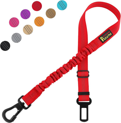 Plutus Pet Dog Seat Belt for Car, Adjustable Dog Car Harness with Carabiner Clip, Reflective Safety