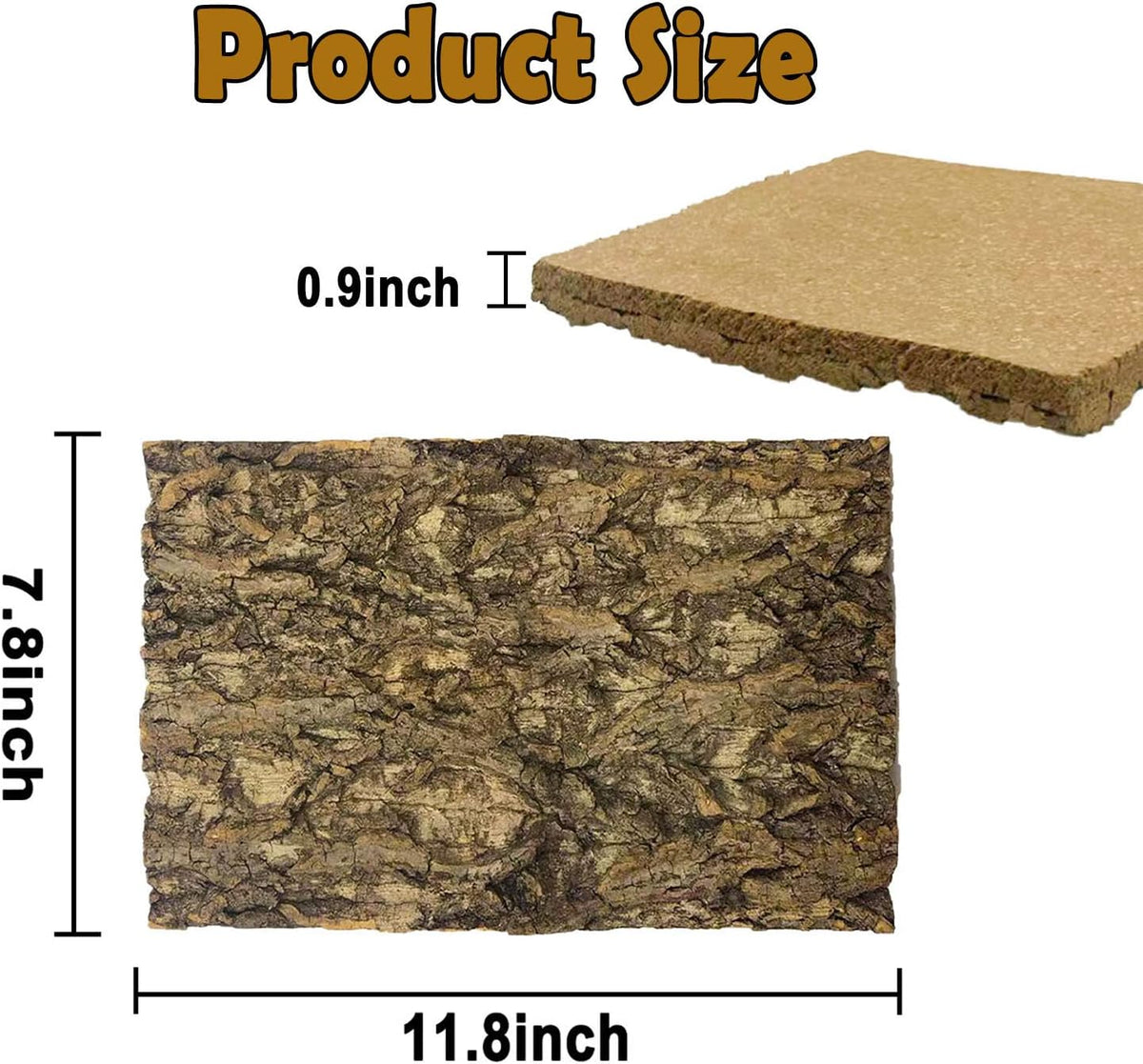 Tfwadmx 2Pcs Terrarium Cork Bark Background, 11.8"x7.8" Thickened Reptile Tank Tree Backdrop Wall