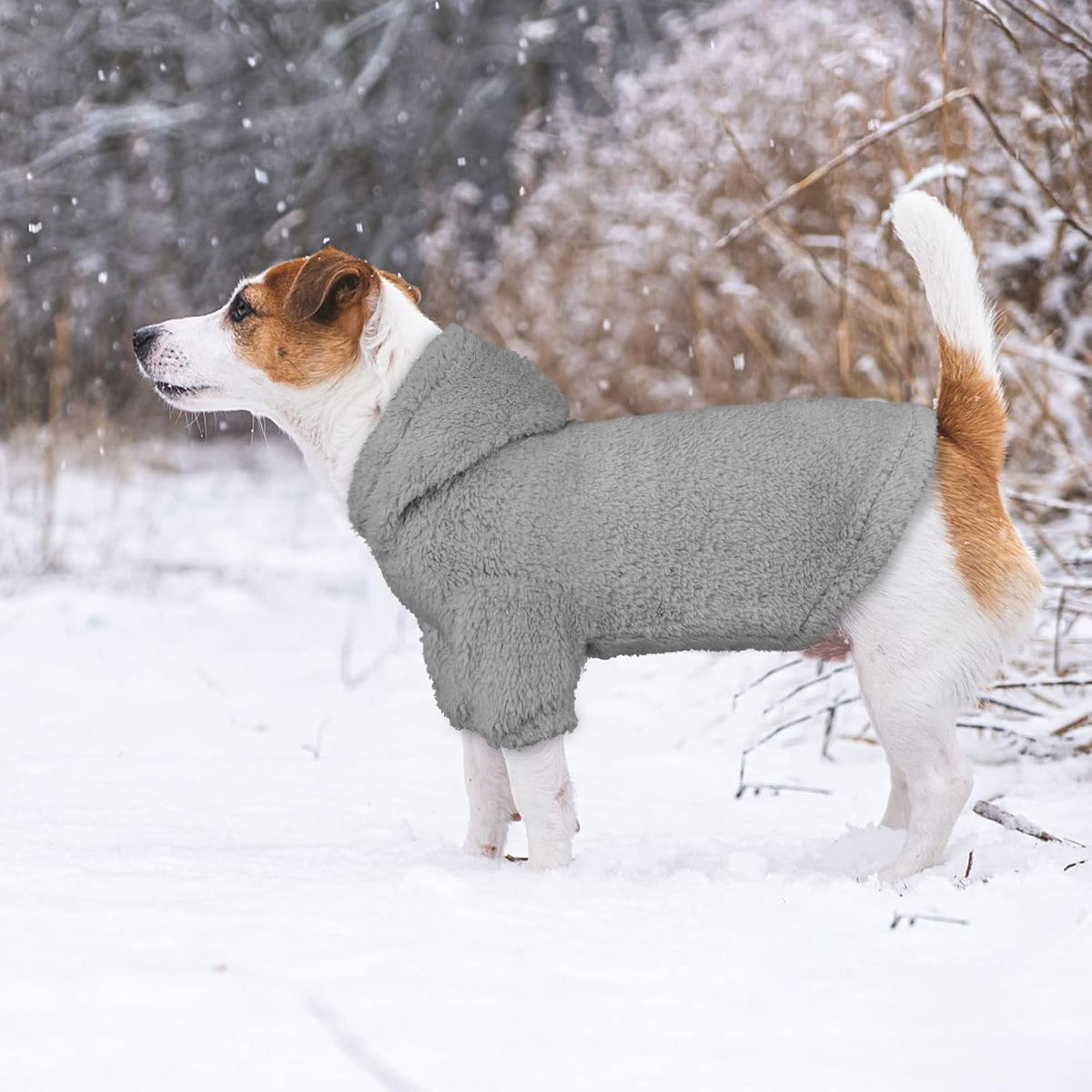 Fuzzy Dog Sweaters for Medium Dogs Dog Hoodie Sweater Clothes Warm Soft Cozy Pet Coats Hooded