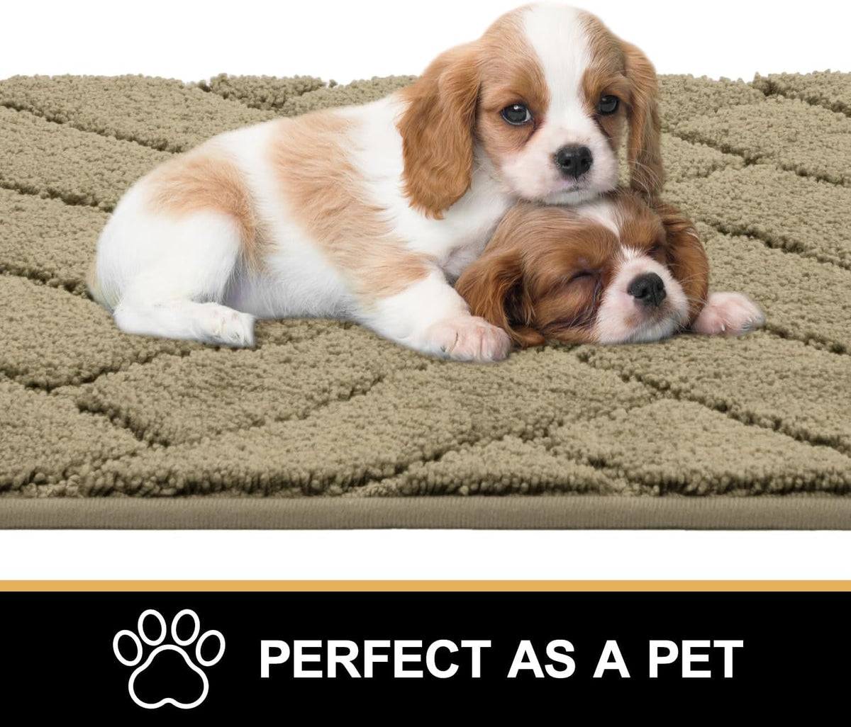 Tindbea Dog Mat for Muddy Paws,Absorbs Moisture Dirt Non-Slip Washable Mud Mat for Dogs,Soft Rubber