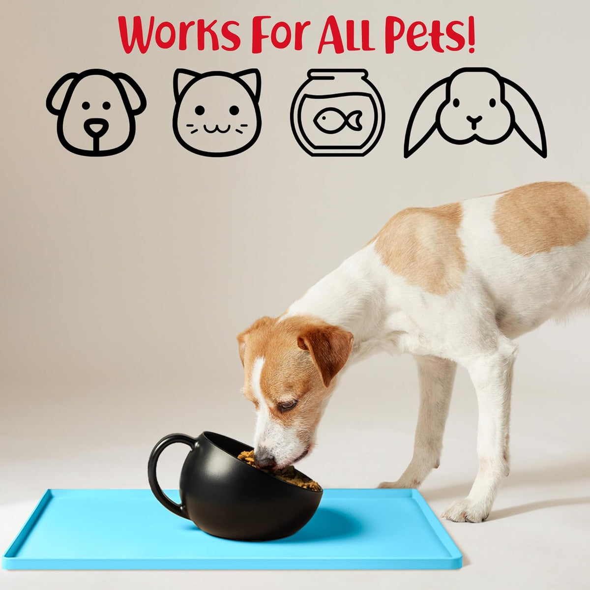 DogBuddy Dog Food Mat – Waterproof Dog Bowl Mat for Food and Water, Silicone Pet Feeding Mats for