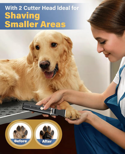 oneisall Dog Grooming Kit for Heavy Thick Hair&Coats/Low Noise Rechargeable Cordless Waterproof Dog