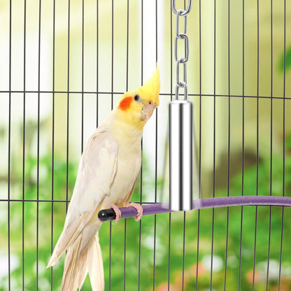 Stainless Steel Bell Toy Bird Cage Hanging Bite Toy for Parrot Parakeet Budgie Cockatiel Conure