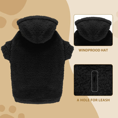 Fuzzy Dog Sweaters for Large Dogs Pet Hoodie Clothes Warm Soft Pet Coats Hooded Sweatshirt Dog