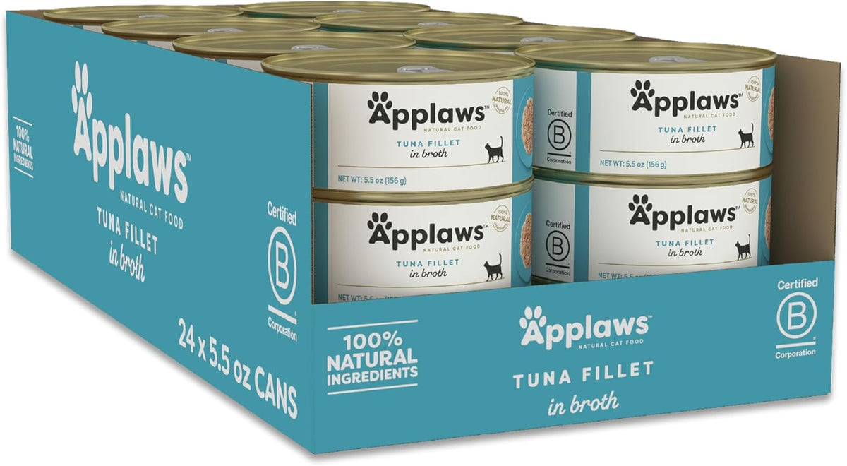 Applaws Natural Wet Cat Food, 24 Count, Limited Ingredient Canned Wet Cat Food, Tuna Fillet in