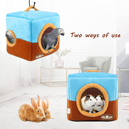 Large Size Parrot Nest House - Winter Warm Bird Snuggle Hut Hanging Birds House Cage Hideaway Cave