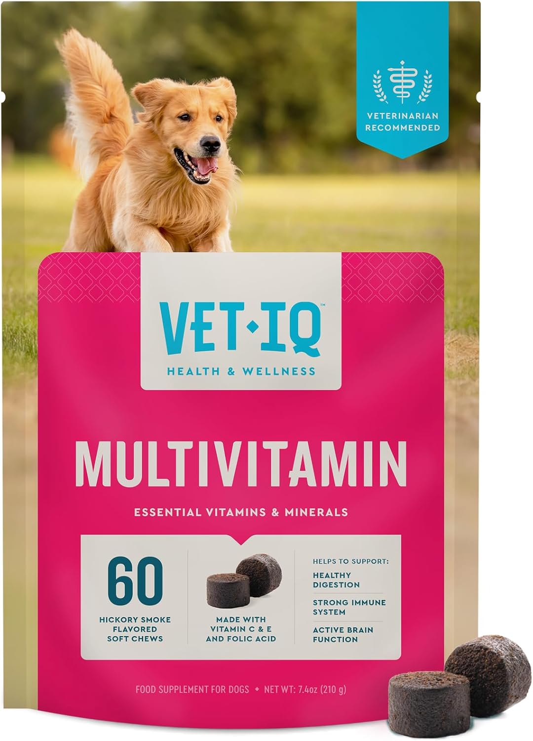 VetIQ Multivitamin Supplement for Dogs, Supports Active Brain Function, Immune System, and