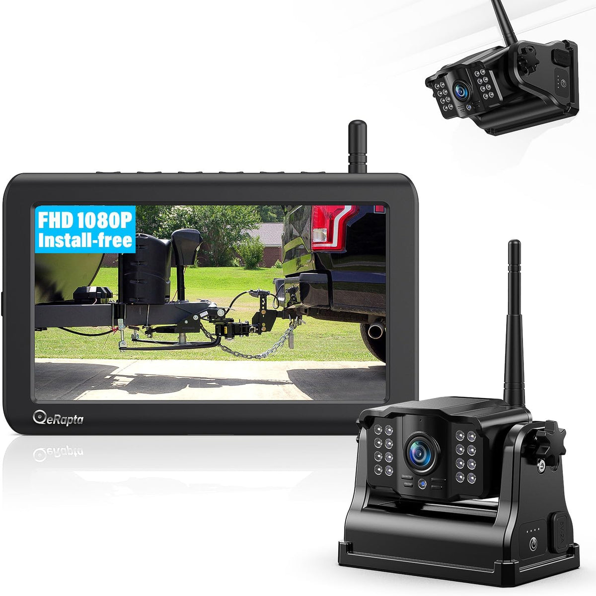 eRapta Wireless Backup Camera Magnetic: 5??Portable, 1-Min Install-Free Trailer Backup Camera with
