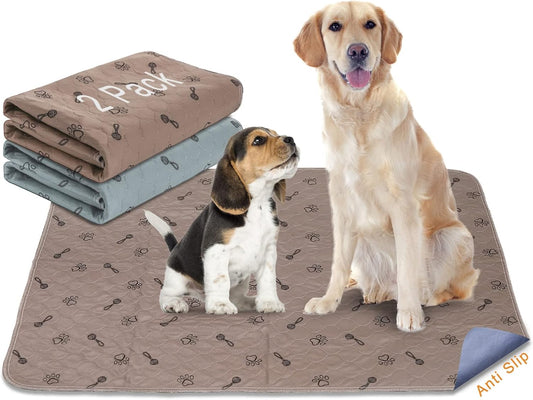 Peepeego 2Pack 36x36 Dog Pads Washable and Free Dog Comb, Reusable Puppy Pads with Fast Absorbent
