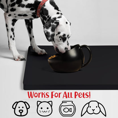 DogBuddy Dog Food Mat – Waterproof Dog Bowl Mat for Food and Water, Silicone Pet Feeding Mats for